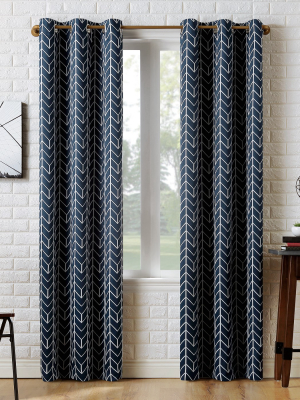 Kenwood Chevron Blackout Grommet Top Curtain Panel - Sun Zero