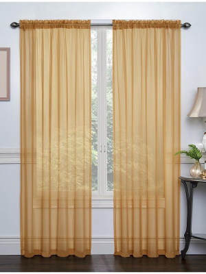 Goodgram 2 Pack: Goodgram Ultra Luxurious Sheer Voile Curtains - Gold -