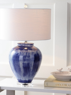 26" Ceramic Wayland Table Lamp (includes Led Light Bulb) Blue - Jonathan Y