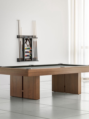 Walnut Pool Table - Grey Felt