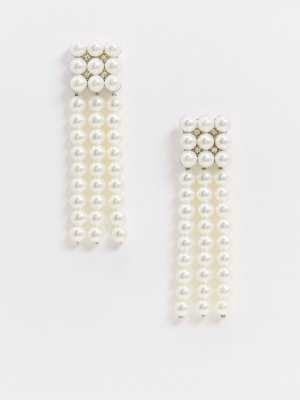 True Decadence Drop Earrings In Pearl