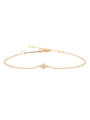 14k Tiny Quad Diamond Bracelet