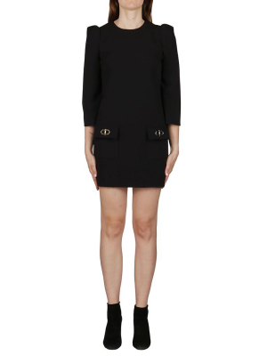 Elisabetta Franchi Horsebit Pocket Mini Dress