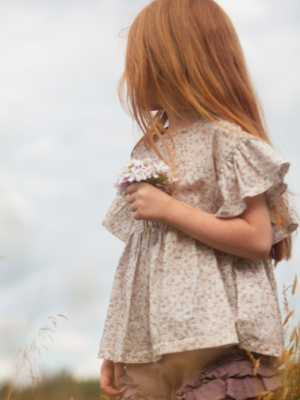 Kids On The Moon Yoke Blouse - Meadow