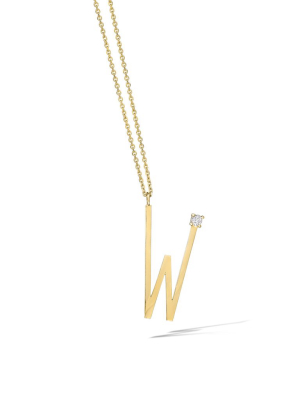 Type Letter "w" Pendant Necklace