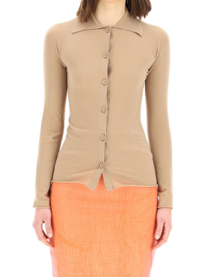 Sportmax Long Sleeve Buttoned Jersey Shirt