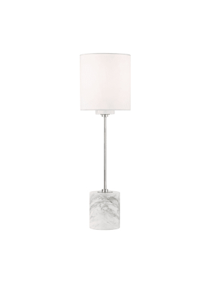 Fiona 1 Light Table Lamp With A Marble Base - Polished Nickel