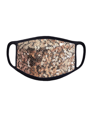 Yumeka Face Mask Cover - Gold Sequin