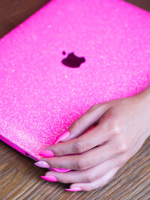 Neon Pink Glitter Macbook Case