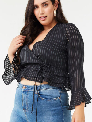 Plus Size Shadow Striped Top