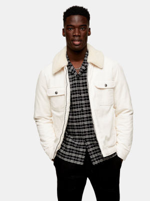 Ecru Corduroy Harrington Jacket