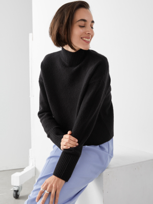 Cropped Mock Neck Sweater