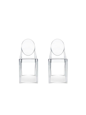 Set Of Two Ghost Side Chairs Victoria