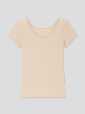 Women Airism Scoop Neck Short-sleeve T-shirt