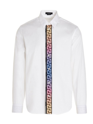 Versace Greca Accent Stripe Shirt