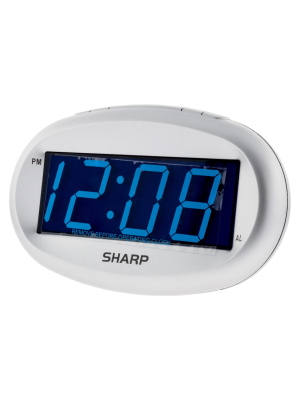 Led Alarm Clock With Dimmer Silver - Sharp