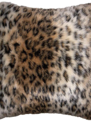 Square Feathers Taos Cheetah Fur Pillow