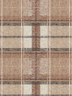 Tweed Plaid Peel & Stick Wallpaper In Rust By Roommates For York Wallcoverings