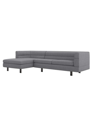 Interlude Home Ornette Left Chaise 2 Piece Sectional - Dark Gray