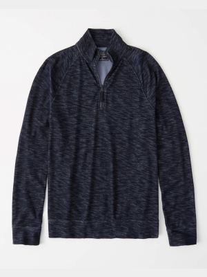 Textured Half-zip Mock Neck Shirt