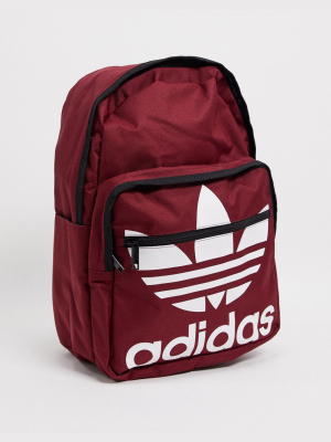 Adidas Originals Trefoil Backpack In Burgundy