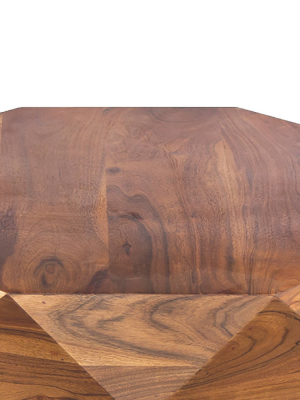 Diamond Shape Acacia Wood Coffee Table With Smooth Top Dark Brown - The Urban Port