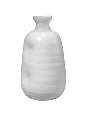 Dimple Vase In Matte White Ceramic