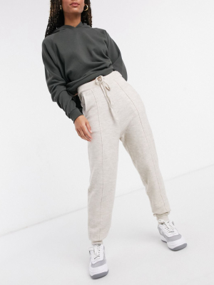 Asos Design Knitted Sweatpants In Beige