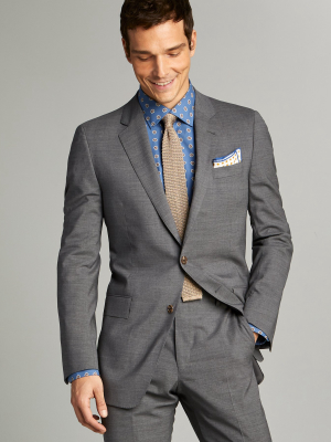 Sutton Tropical Wool Suit Jacket In Dark Charcoal