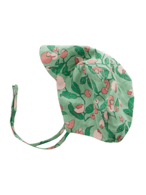 Green Flowers Visor Bonnet