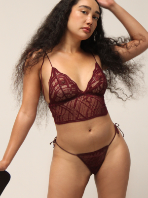 Sonata Longline Bralette In Wine