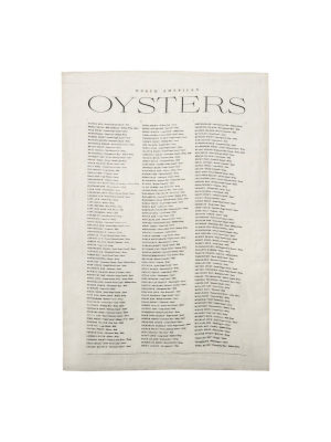 North American Oysters Pure Linen Tea Towel