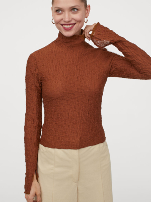 Long-sleeved Turtleneck Top