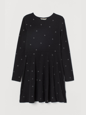 Cotton Dress With Glitter