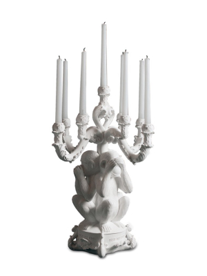 Giant Burlesque White 3 Monkeys Chandelier