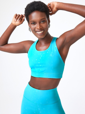 Aqua Blue Mini Star Sports Bra