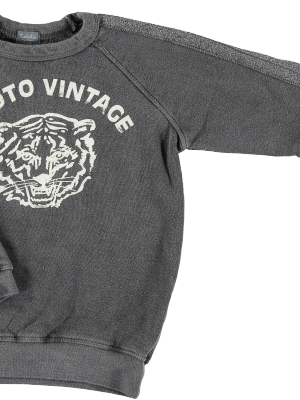 Tocoto Vintage Tiger Sweatshirt - Dark Grey