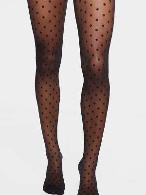 Black Medium Polka Dot Tights