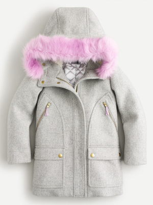 Girls' Wool Chateau Coat With Eco-friendly Primaloft®
