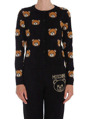 Moschino Teddy Intarsia Knit Cardigan