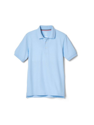 French Toast Young Men's Uniform Short Sleeve Pique Polo Shirt - Light Blue