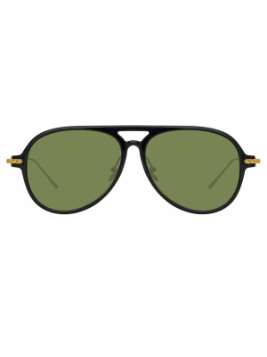 Linda Farrow Linear Gilles A C3 Aviator Sunglasses