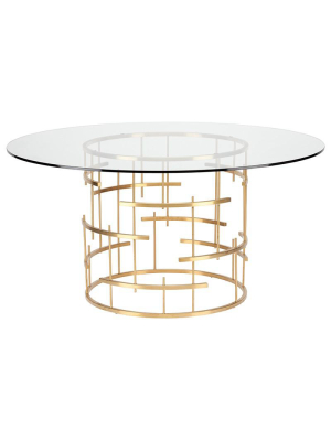 Nuevo Round Tiffany Dining Table - Gold