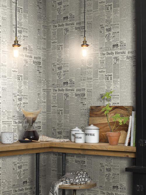 The Daily Wallpaper In Soft Grey And Black From The Magnolia Home Collection By Joanna Gaines