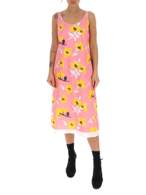 Marni Floral Printed Sleeveless Midi Dress