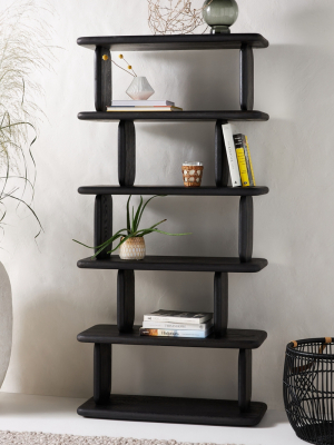 Kalle Sculptural Oak Five-tier Bookshelf