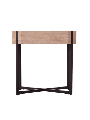 Burnra Modern Farmhouse End Table Natural/black - Aiden Lane