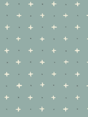 Cross Stitch Wallpaper In Green From The Magnolia Home Vol. 3 Collection By Joanna Gaines