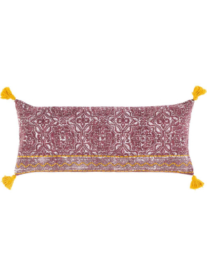 Danielle Pillow Beige/saffron/burgundy