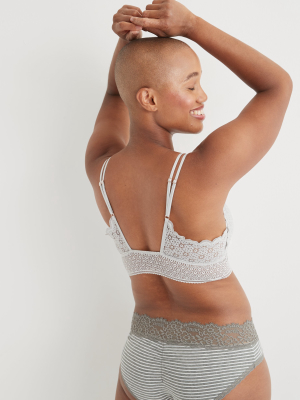 Aerie Queens Lace Padded Plunge Bralette